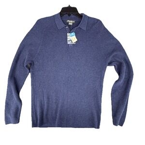 New Eddie Bauer Ribbed Medium Mens Navy Blue Sweater Pullover